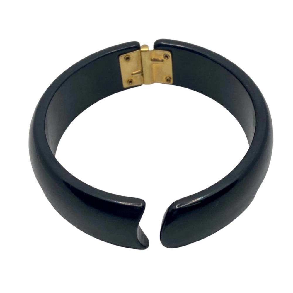 Vintage Black Plastic Bakelite? Clamper Bracelet